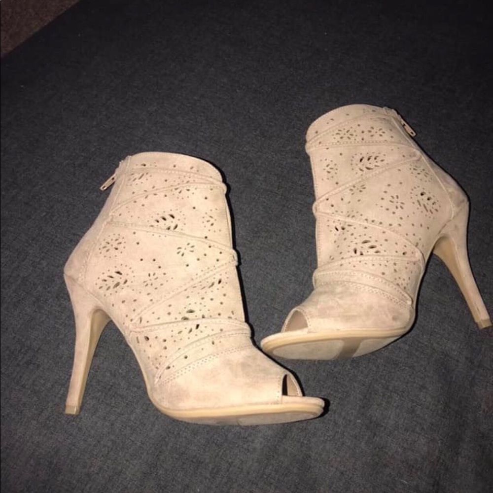 Lauren Conrad Open Toe Booties